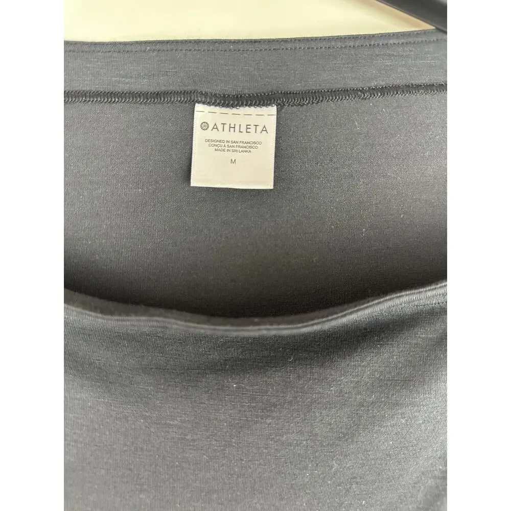 NWT Athleta Cool Down Black Long Sleeve Modal Drawstring Yoga Top Size Medium M - Picture 4 of 13
